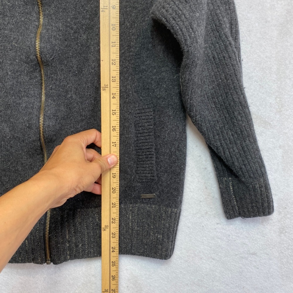 Rodd & Gunn Sweater Mens L Gray Australian Lambswool Merino Ribbed Knit Full Zip - Picture 3 of 9